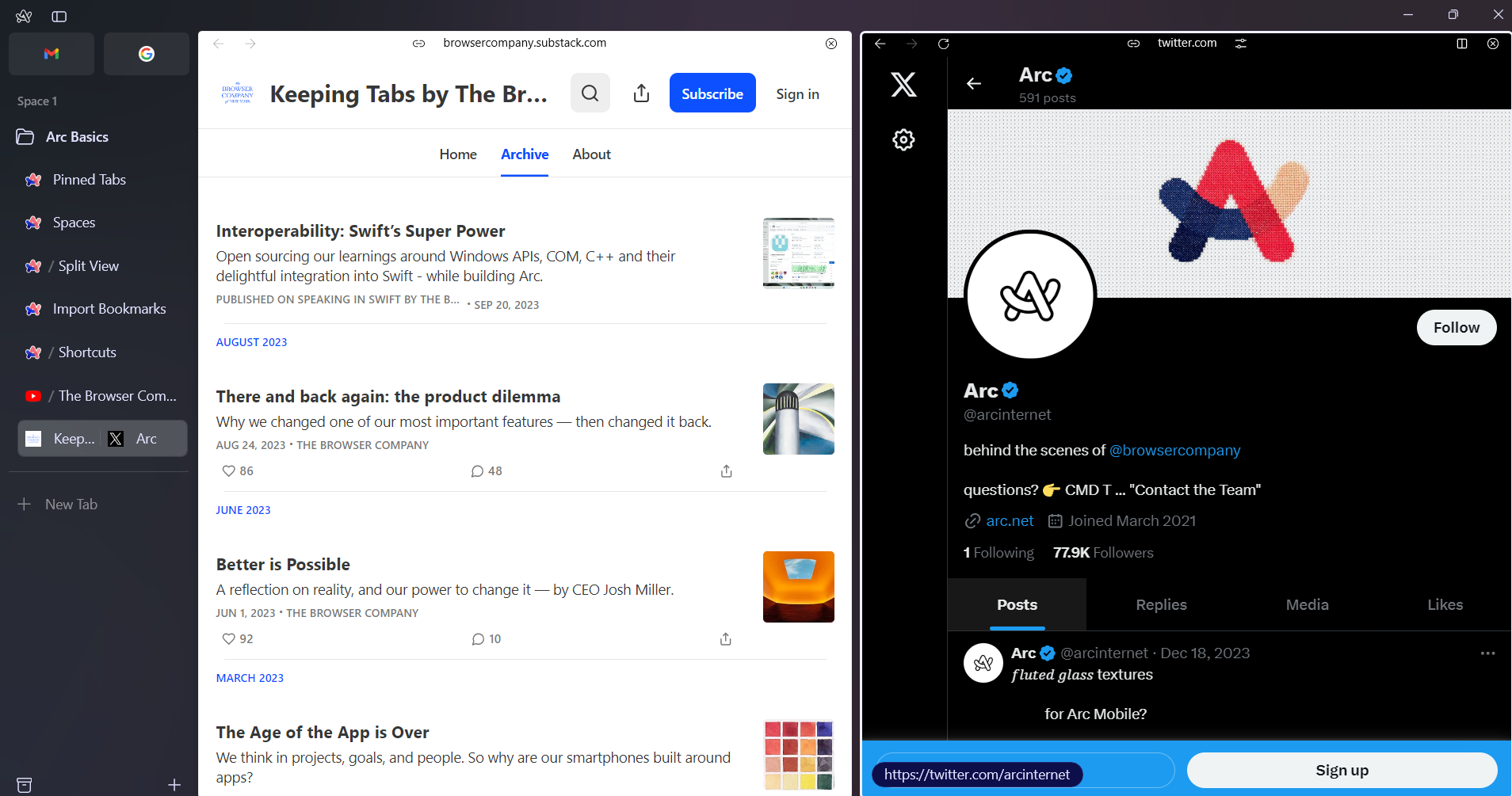 Navegador Arc, exclusivo da Apple, chega ao Windows